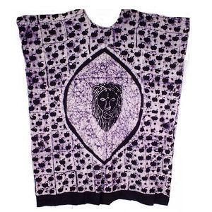 Purple Lion Caftan, Heavy Cotton, Plus Size